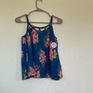 Floral Blue Sleeveless Top